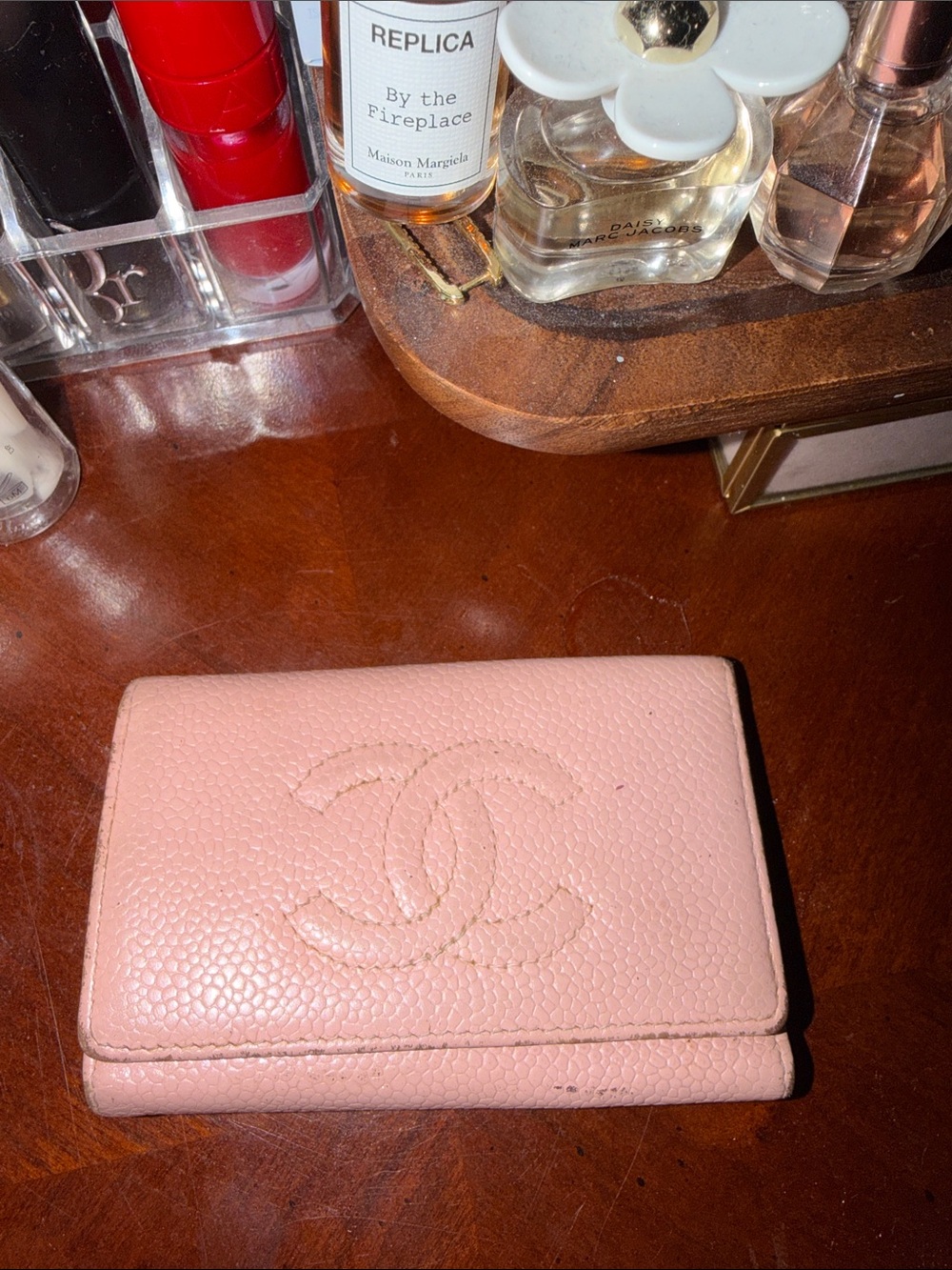 Authentic Vintage Chanel Pink Caviar Timeless CC 6-Key Holder Case